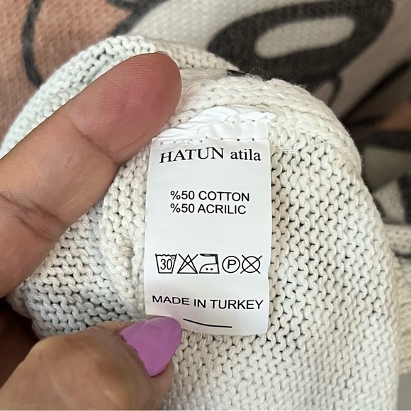 HATUN atila, Women’s Teddy Bear Print Sweater - Off White/Brown. Size: XL - Picture 4 of 6